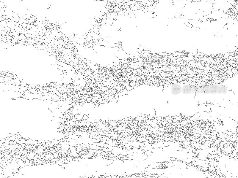 树皮垃圾纹理。黑色灰尘Scratchy Pattern。抽象的背景。矢量设计作品。变形的效果。裂缝。